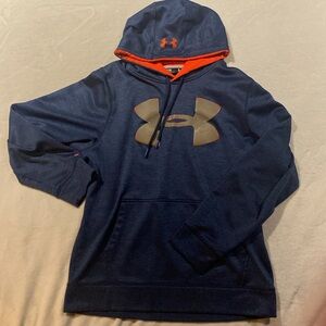 Men’s Under Armour hoodie sweater sweatshirt Size Medium Blue orange